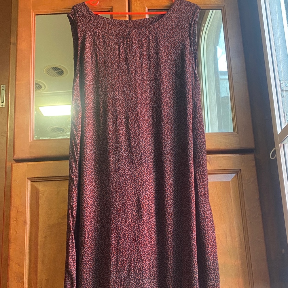 Vintage Clio II Sleeveless Midi Shift Dress in Burgundy / Black Speckle Fall